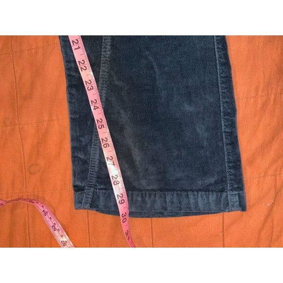 Free People Dark Blue Zipper Pockets Hit Back Velour Flare Pants Women's Size  6 - Picture 8 of 9